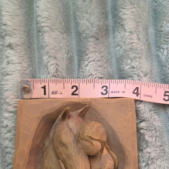 Willow Tree Quiet Strength Horse And Young Girl Plaque With Cast Iron Eisel - Picture 7 of 9